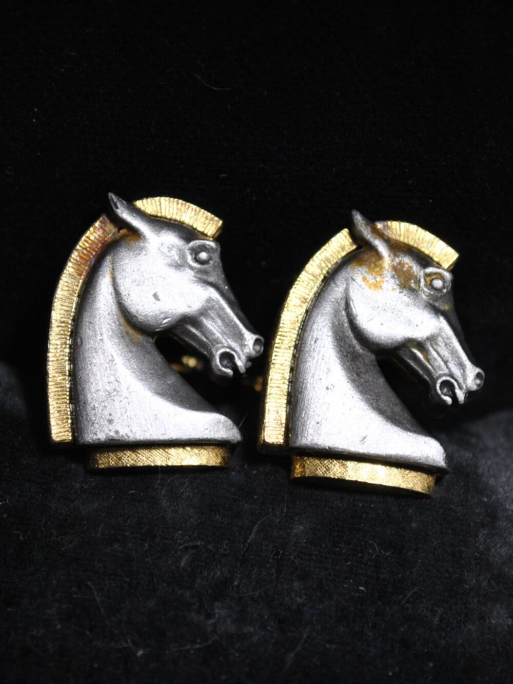 Vintage Mid-century Dante Metal Horse Head Cufflinks